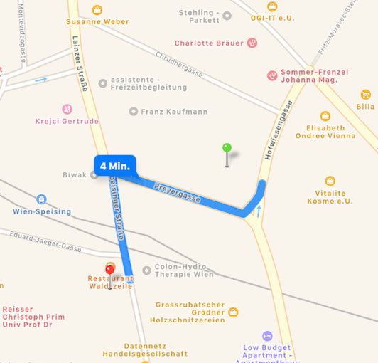 56A, 56B - Station Preyergasse Übersichtsplan Speisinger Straße 4
